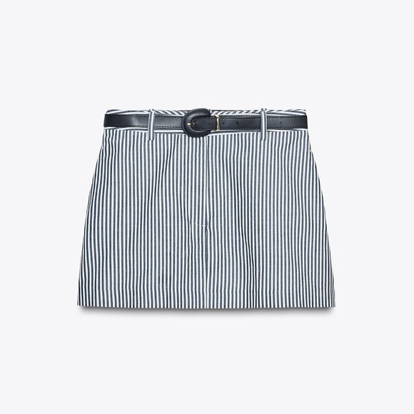 Zara BELTED STRIPED SKORT